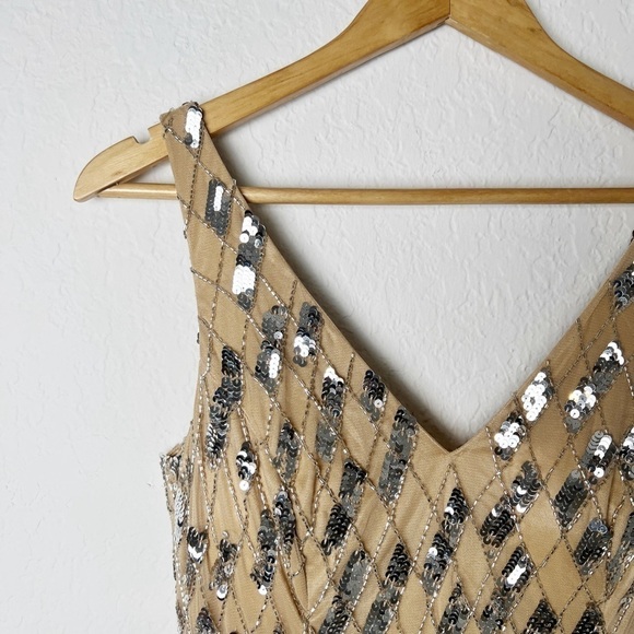 Max Duggal Embellished Sleeveless V Neck A Line Gown - Picture 7 of 10